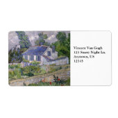 Huizen in Auvers door Vincent Van Gogh Etiket (Voorkant)