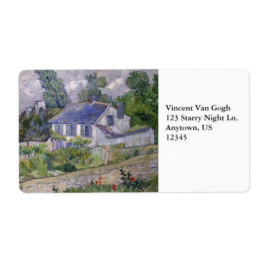 Huizen in Auvers door Vincent Van Gogh Etiket (Voorkant)