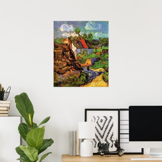 Huizen in Auvers van Vincent van Gogh Poster (Thuiskantoor)
