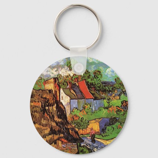 Huizen in Auvers van Vincent van Gogh Sleutelhanger (Voorkant)