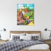Huizen in Auvers, Vincent van Gogh Canvas Afdruk (Insitu (Slaapkamer))