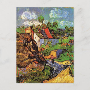 Huizen in Auvers, Vincent van Gogh. Dorp Briefkaart