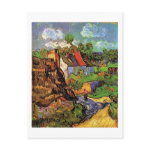 Huizen in Auvers, Vincent van Gogh. Dorp
