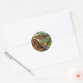 Huizen in Auvers, Vincent van Gogh. Dorp Ronde Sticker (Envelop)