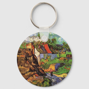 Huizen in Auvers, Vincent van Gogh. Dorp Sleutelhanger