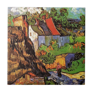 Huizen in Auvers, Vincent van Gogh. Dorp Tegeltje