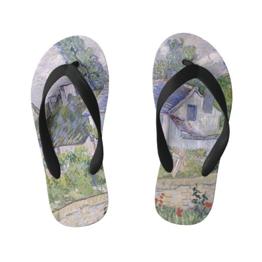 Huizen in Auvers Vincent van Gogh Kinder Teenslippers (Voetbed)