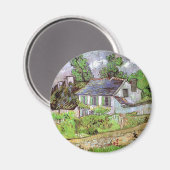 Huizen in Auvers,Vincent van Gogh. Magneet (Voorkant / Achterkant)