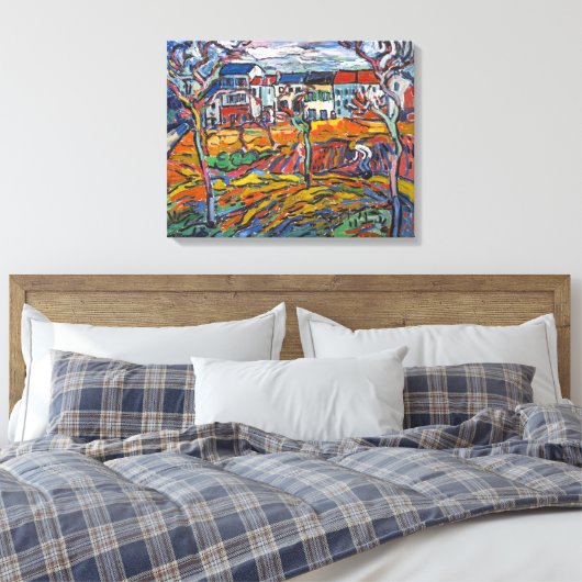 Huizen in Chatou | Maurice de Vlaminck | Canvas Afdruk (Insitu (Slaapkamer))