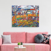 Huizen in Chatou | Maurice de Vlaminck | Canvas Afdruk (Insitu (Woonkamer))