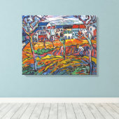 Huizen in Chatou | Maurice de Vlaminck | Canvas Afdruk (Insitu (Houten vloer))