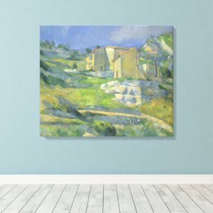 Huizen in de Provence van Paul Cezanne, Vintage Ar Canvas Afdruk