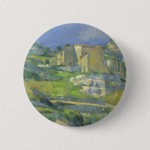 Huizen in de Provence van Paul Cezanne, Vintage Ar Ronde Button 5,7 Cm