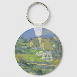 Huizen in de Provence van Paul Cezanne, Vintage Ku Sleutelhanger