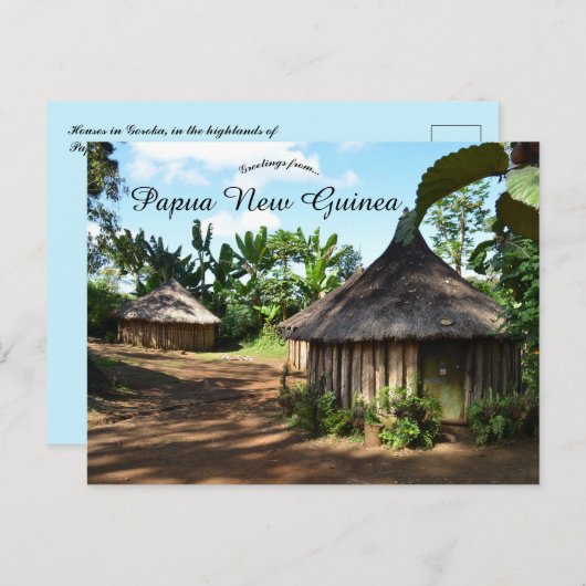 Huizen in Goroka in Papoea-Nieuw-Guinea Briefkaart (Voorkant / Achterkant)