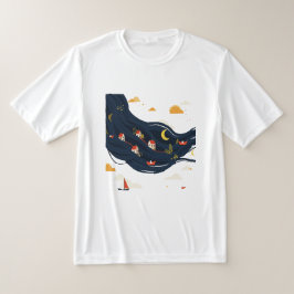 Huizen in haar t-shirt
