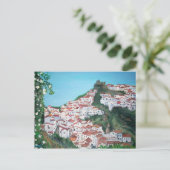 Huizen in het dorp Casares, Briefkaart Malaga (Staand voorkant)