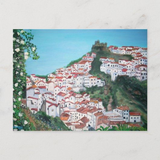 Huizen in het dorp Casares, Briefkaart Malaga (Voorkant)