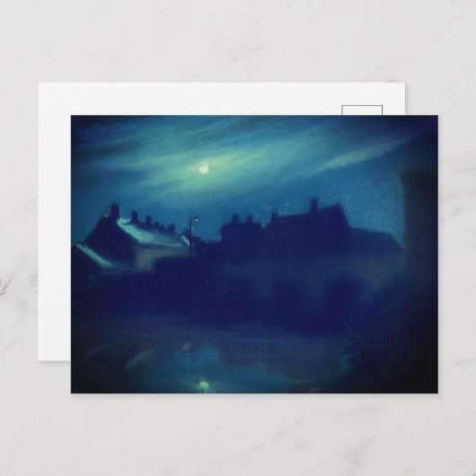 Huizen in het maanlicht van Andreas: Briefkaart (Voorkant / Achterkant)