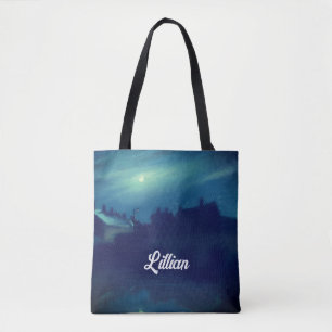 Huizen in het maanlicht van Andreas: Tote Bag