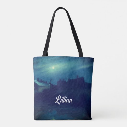 Huizen in het maanlicht van Andreas: Tote Bag (Achterkant)