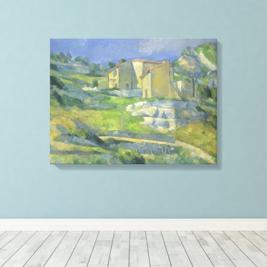 Huizen in Provence van Paul Cezanne,  kunst Canvas Afdruk (Insitu (Houten vloer))