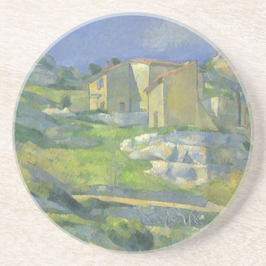 Huizen in Provence van Paul Cezanne,  kunst Zandsteen Onderzetter (Voorkant)