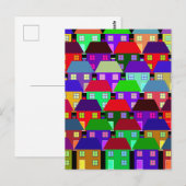 HUizen KLEURRIJK THUIS GEMEENSCHAP Briefkaart (Voorkant / Achterkant)