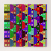 HUizen KLEURRIJK THUIS GEMEENSCHAP Legpuzzel (Horizontaal)