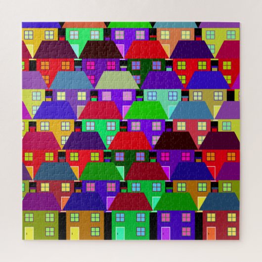 HUizen KLEURRIJK THUIS GEMEENSCHAP Legpuzzel (Verticaal)