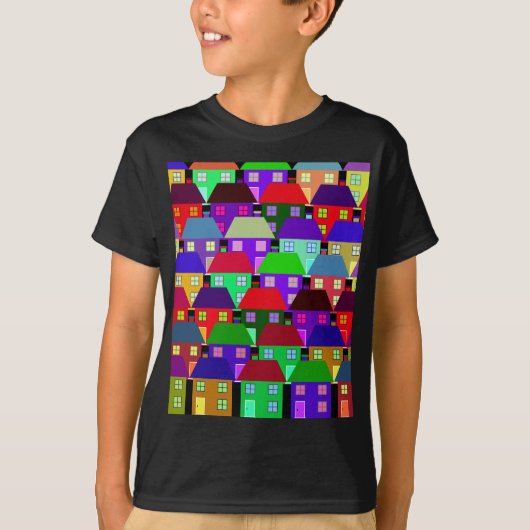 HUIZEN KLEURRIJK THUIS GEMEENSCHAP T-shirt (Voorkant)