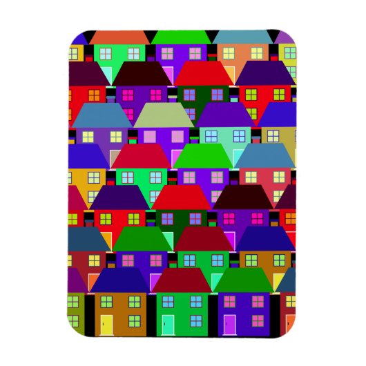 HUIZEN KLEURRIJK WONEN GEMEENSCHAP MAGNEET (Verticaal)