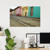 Huizen langs de straat, Cuba Poster (Thuiskantoor)
