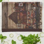 Huizen met wasgoed (Seeburg II) van Egon Schiele Theedoek (Gevouwen)