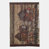 Huizen met wasgoed (Seeburg II) van Egon Schiele Theedoek (Verticaal)