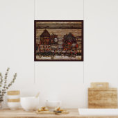 Huizen met wasgoed van Egon Schiele Poster (Keuken)