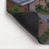 Huizen met zonnepanelen muismat (Hoek)
