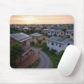 Huizen met zonnepanelen muismat (Met muis)