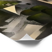 Huizen op de heuvel - Abstracte kunst Fethiye Perfect Poster (Hoek)