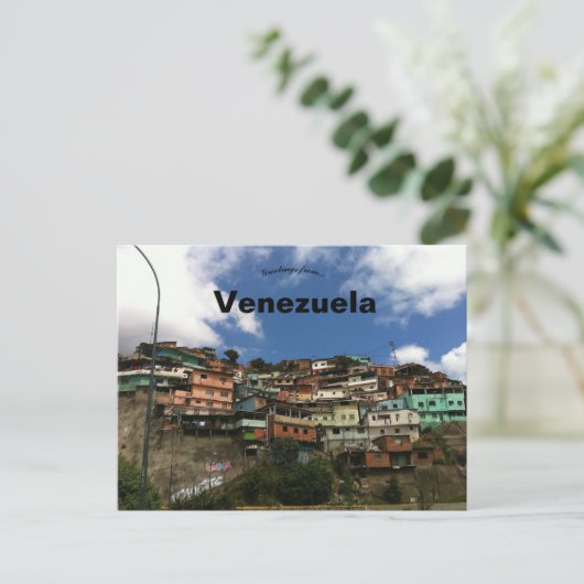 Huizen op een heuvel in Caracas Venezuela Briefkaart (Staand voorkant)