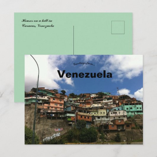 Huizen op een heuvel in Caracas Venezuela Briefkaart (Voorkant / Achterkant)