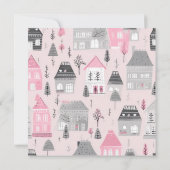  huizen op roze Kaart (Achterkant)