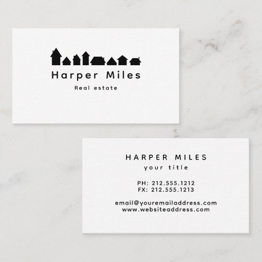 huizen visitekaartje van silhouette (Voorkant / Achterkant)