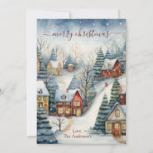 huizen Winter Prachtige Land Christmas Feestdagenkaart (Voorkant)