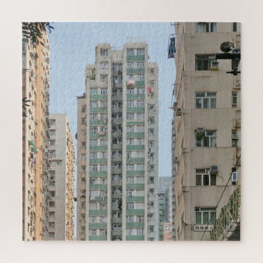 huizen, wolkenkrabbers, hong kong, puzzel, stad, legpuzzel (Verticaal)