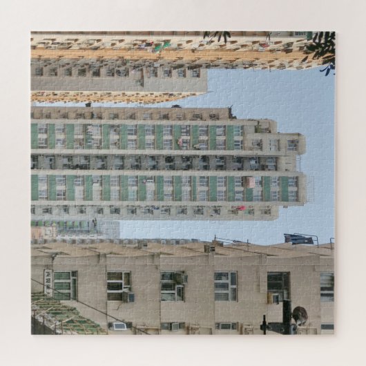 huizen, wolkenkrabbers, hongkong, puzzel, stad; legpuzzel (Horizontaal)