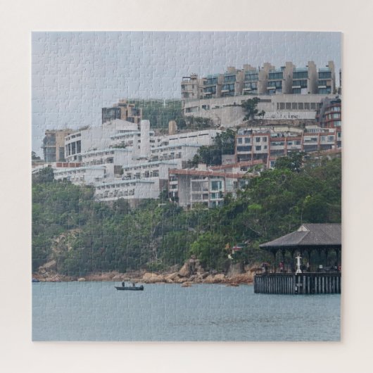 huizen, wolkenkrabbers, hongkong, puzzel, stad; legpuzzel (Verticaal)