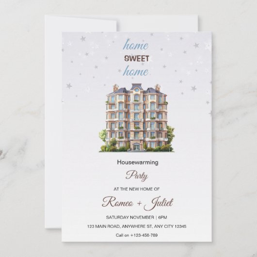 Huizenfeest uitnodiging 'Thuis is het toch het bes (Voorkant)