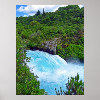 Huka-Herfsten op de Waikato-rivier in Nieuw-Zeelan Poster