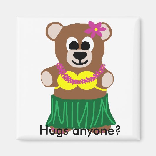 Hula beer, iemand knuffelen? magneet (Voorkant)